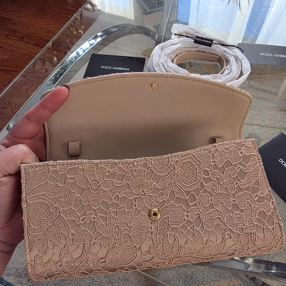 Dolce & Gabbana Pink Lace Crossbody Bag
